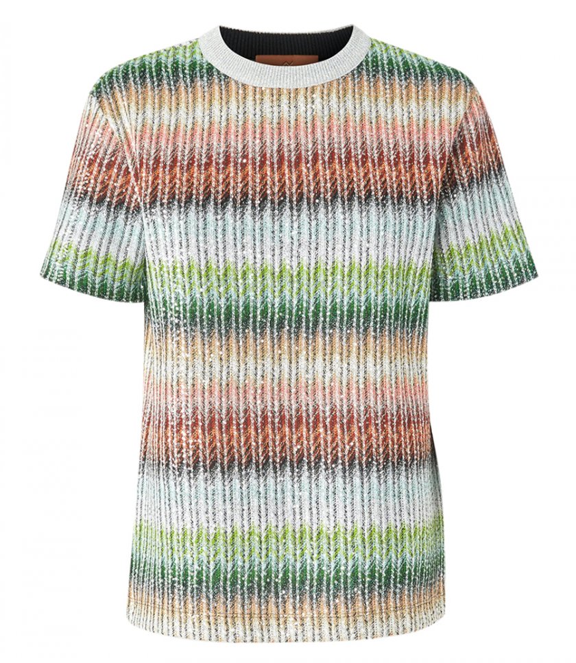 CLOTHES - GRADIENT ZIG ZAG KNIT WITH SEQUINS