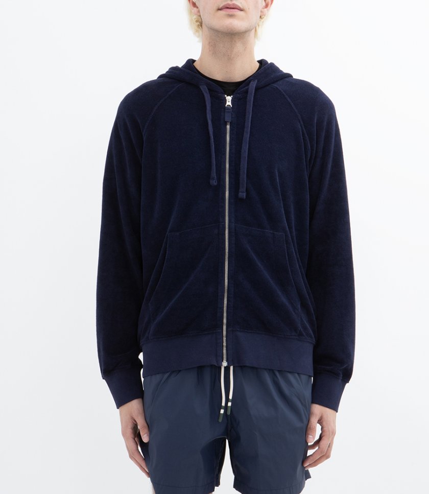 TOWELLING HOODIE ZIPPER