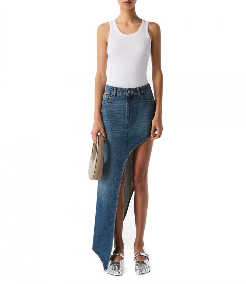 ONE-LEG DENIM SKIRT