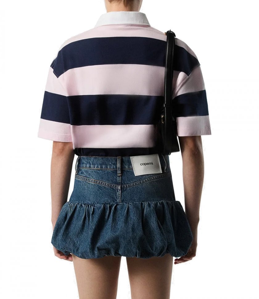STRIPED LONG SLEEVE POLO BODYSUIT