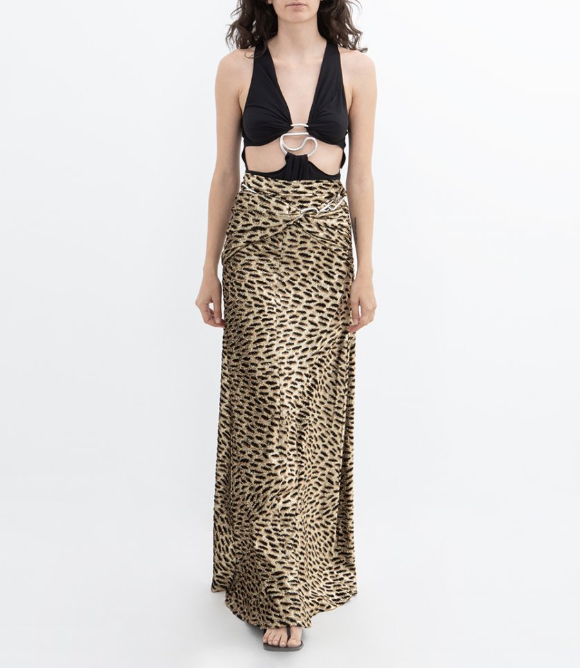TIGER PRINT LONG SKIRT