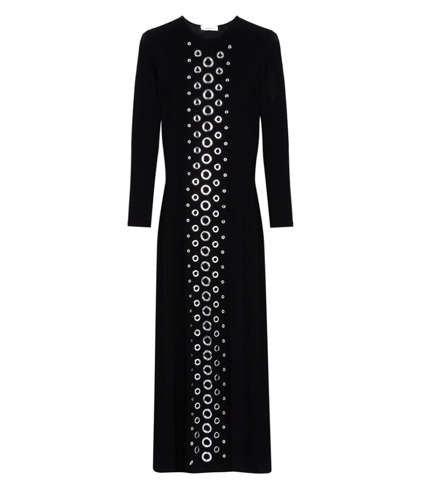 SALES - SILVER EYELET DETAILED LONG DRESS