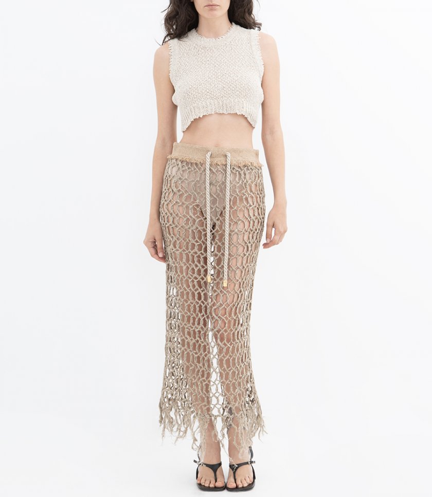 NET-LIKE LONG SKIRT