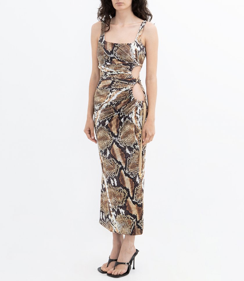 SNAKE SKIN CUT OUT DRESS