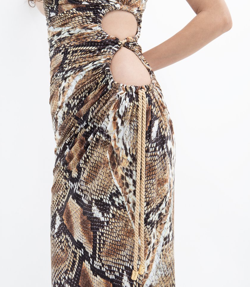 SNAKE SKIN CUT OUT DRESS