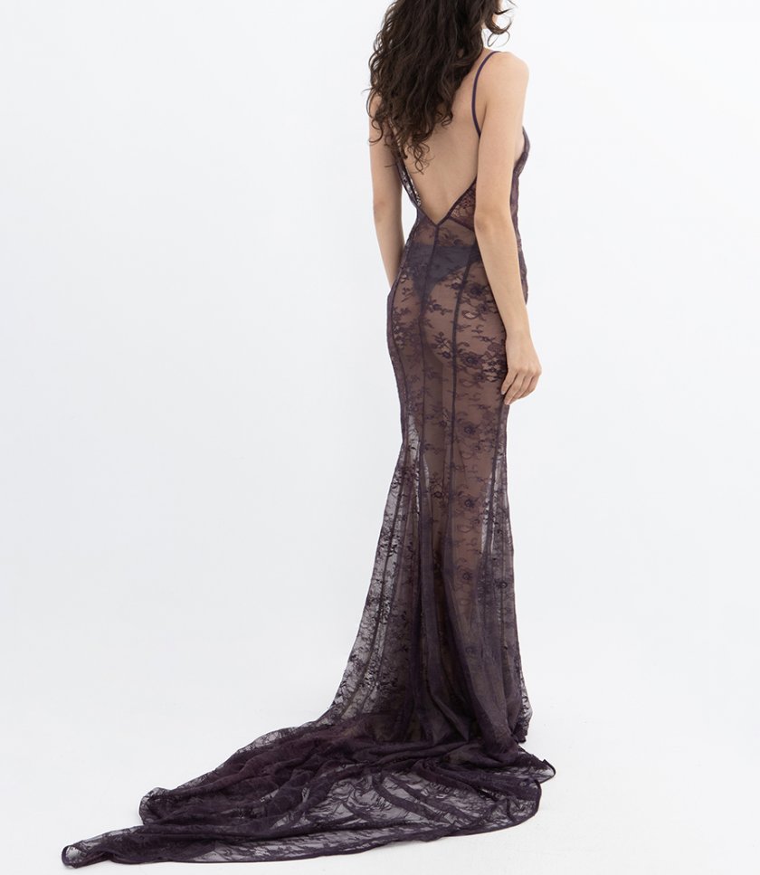 LEAFS LACE MAXI DRESS