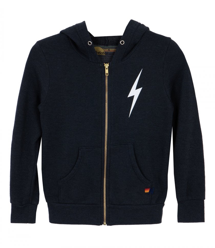 HOODIES - BOLT PRINT KIDS ZIP HOODIE