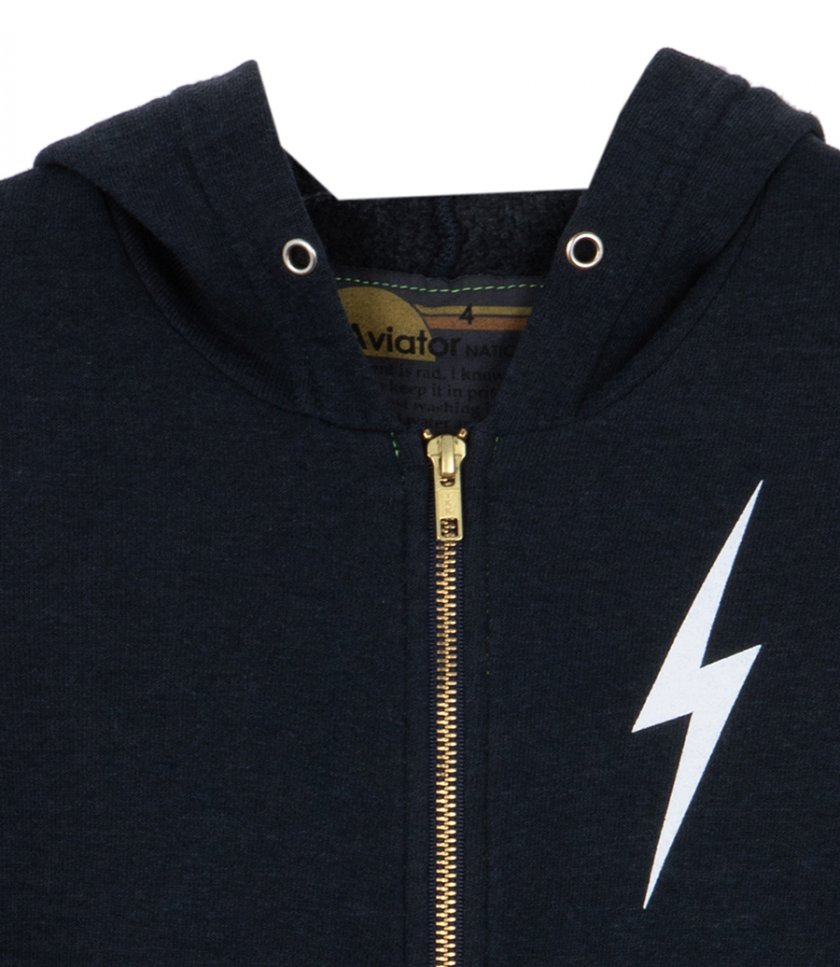 BOLT PRINT KIDS ZIP HOODIE