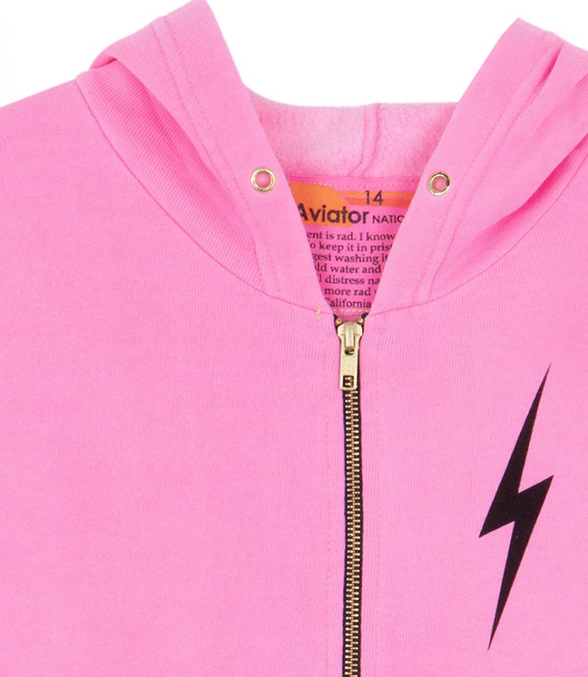 BOLT PRINT KIDS ZIP HOODIE