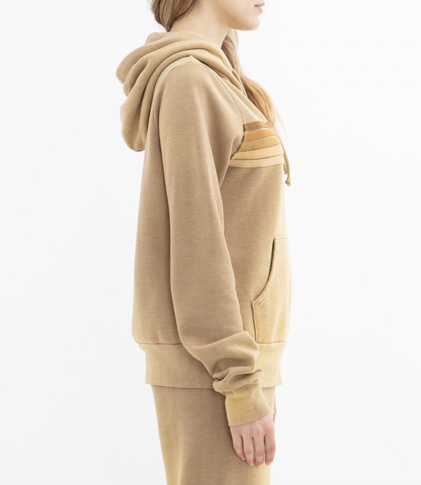 5 STRIPE ZIP HOODIE FADED