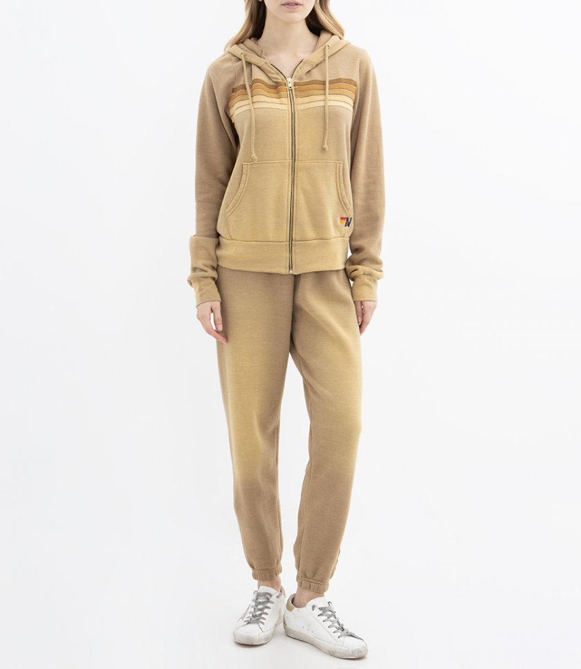 5 STRIPE ZIP HOODIE FADED