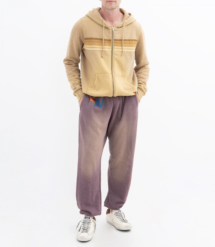 5 STRIPE ZIP HOODIE FADED