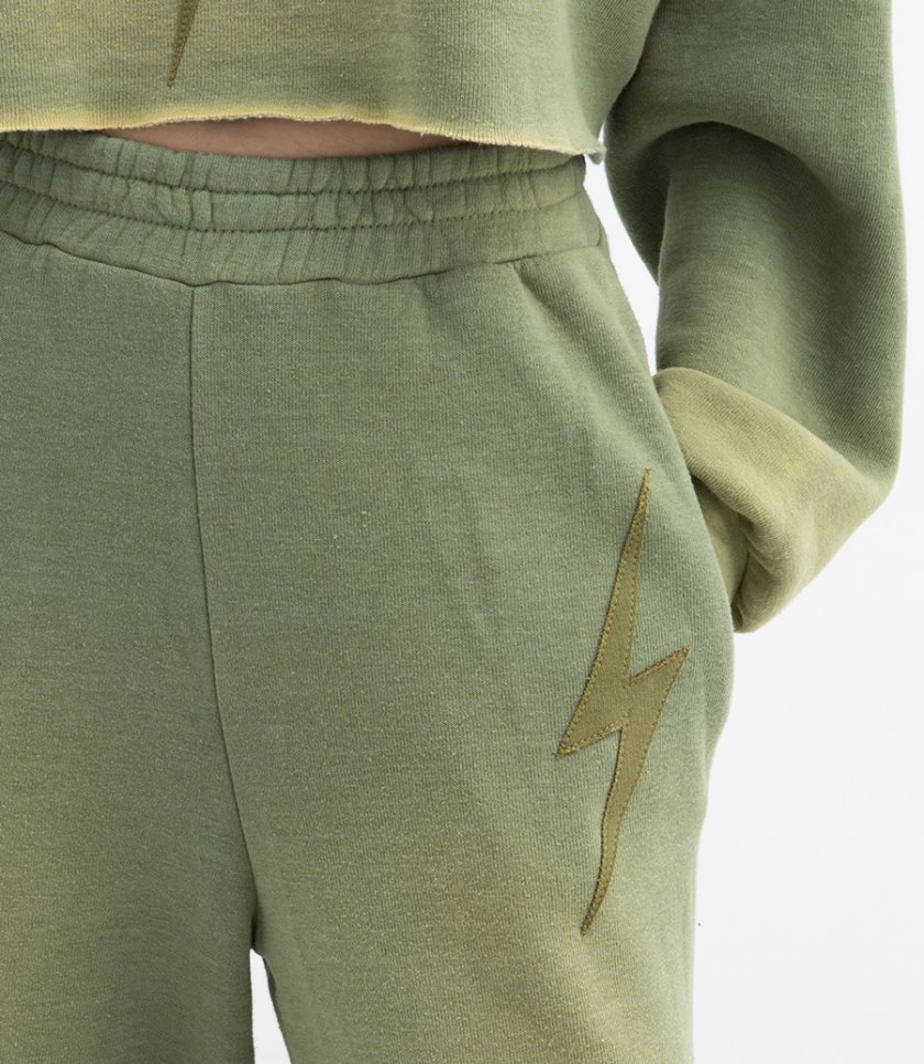 WOMENS BOLT STITCH WIDE LEG SWEATPANT