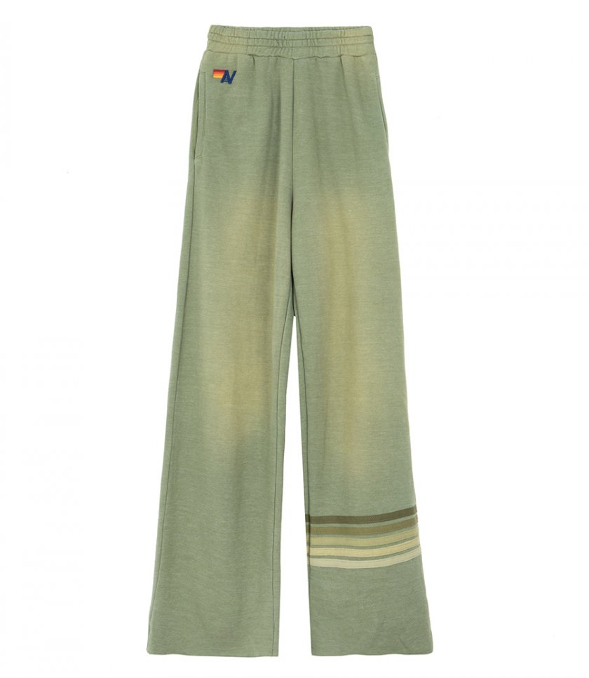 AVIATOR NATION - WOMENS 5 STRIPE WIDE LEG SWEATPANT