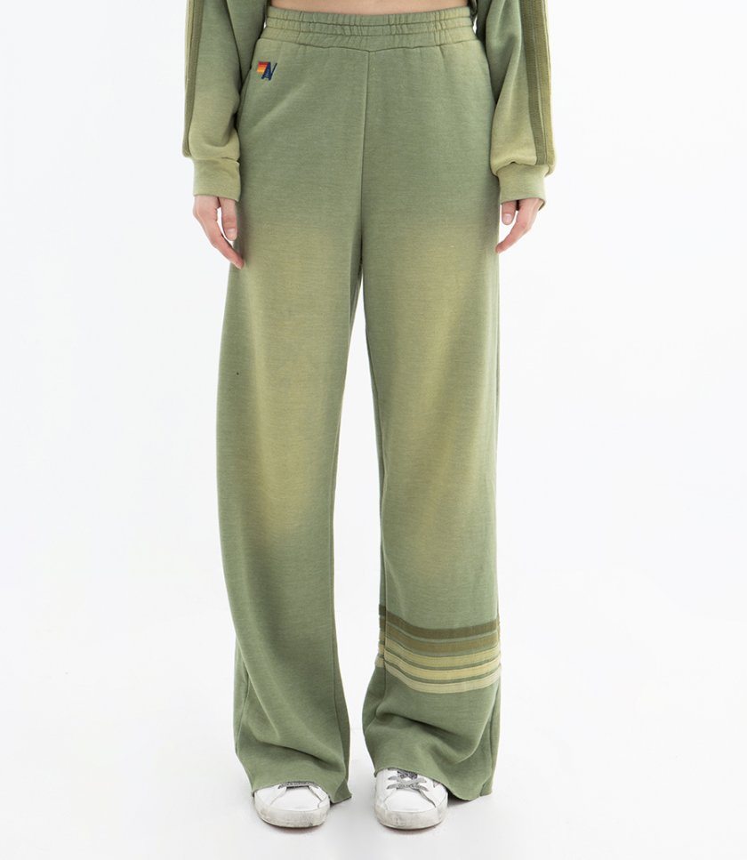 WOMENS 5 STRIPE WIDE LEG SWEATPANT