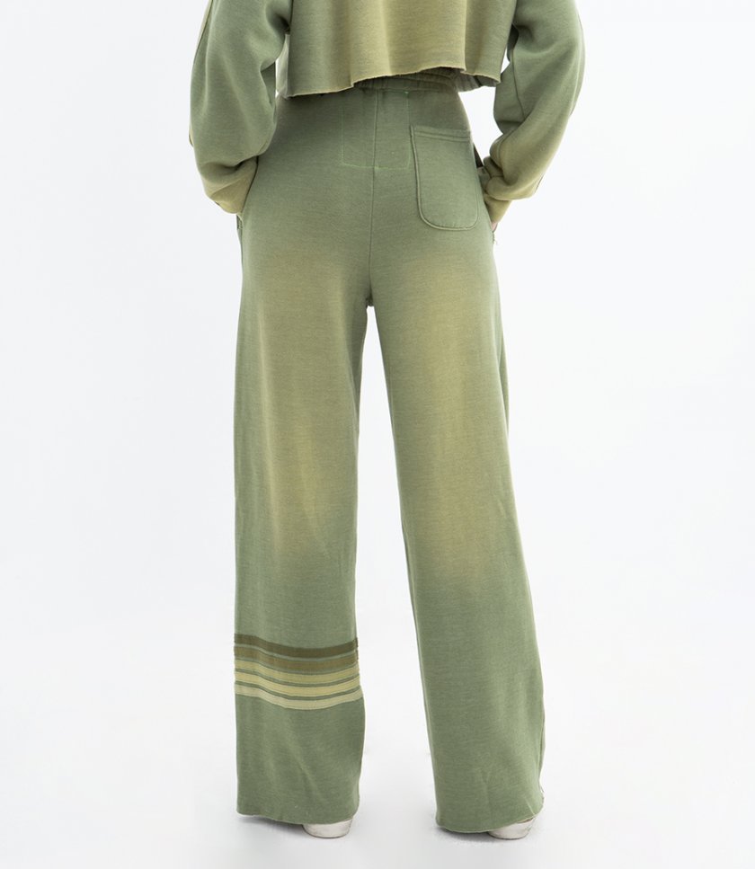 WOMENS 5 STRIPE WIDE LEG SWEATPANT