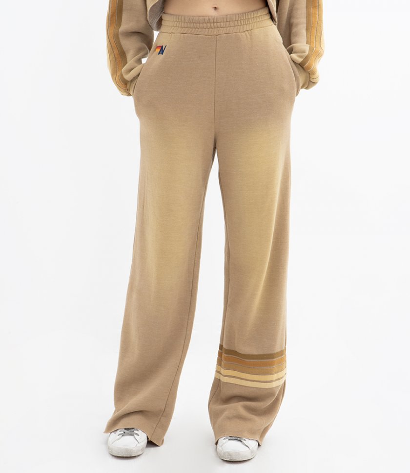 WOMENS 5 STRIPE WIDE LEG SWEATPANT