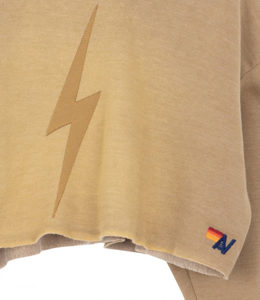 BOLT STITCH CROPPED CREW SWEATSHIRT