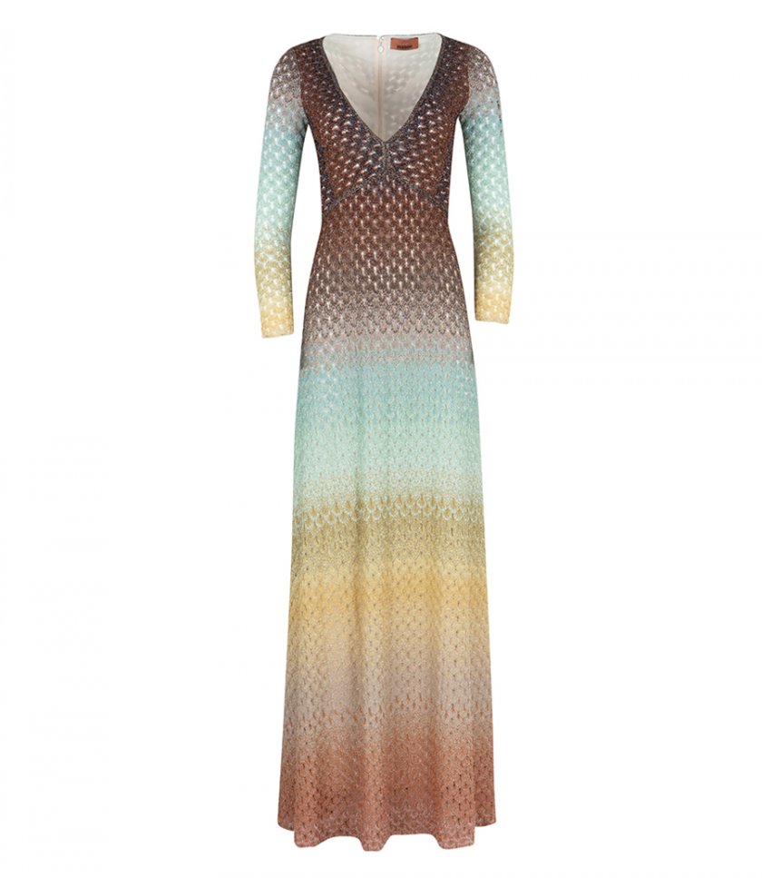 CLOTHES - DEGRADE LONG SLEEVE LONG DRESS