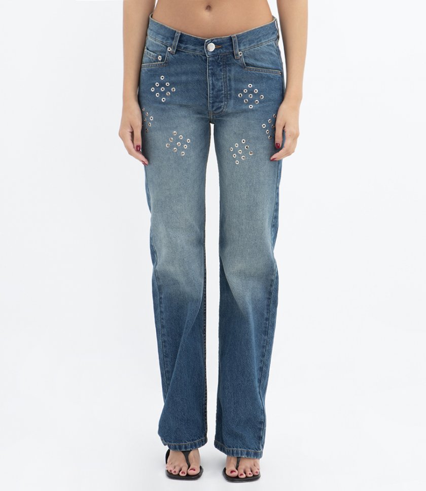 DIAMOND EYELET JEANS