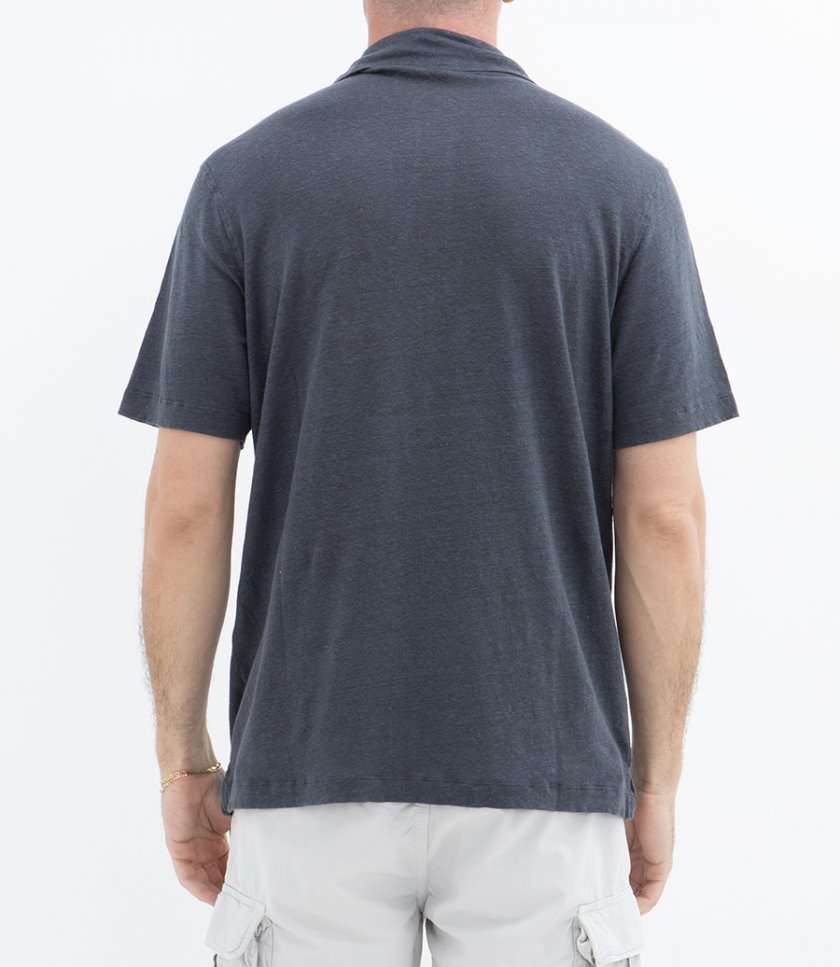 LINEN POLO SS