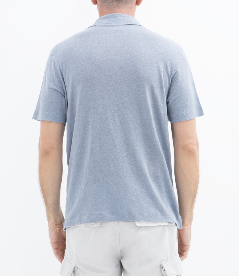 LINEN POLO SS