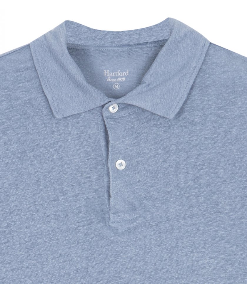 LINEN POLO SS