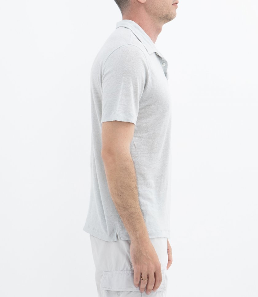 LINEN POLO SS
