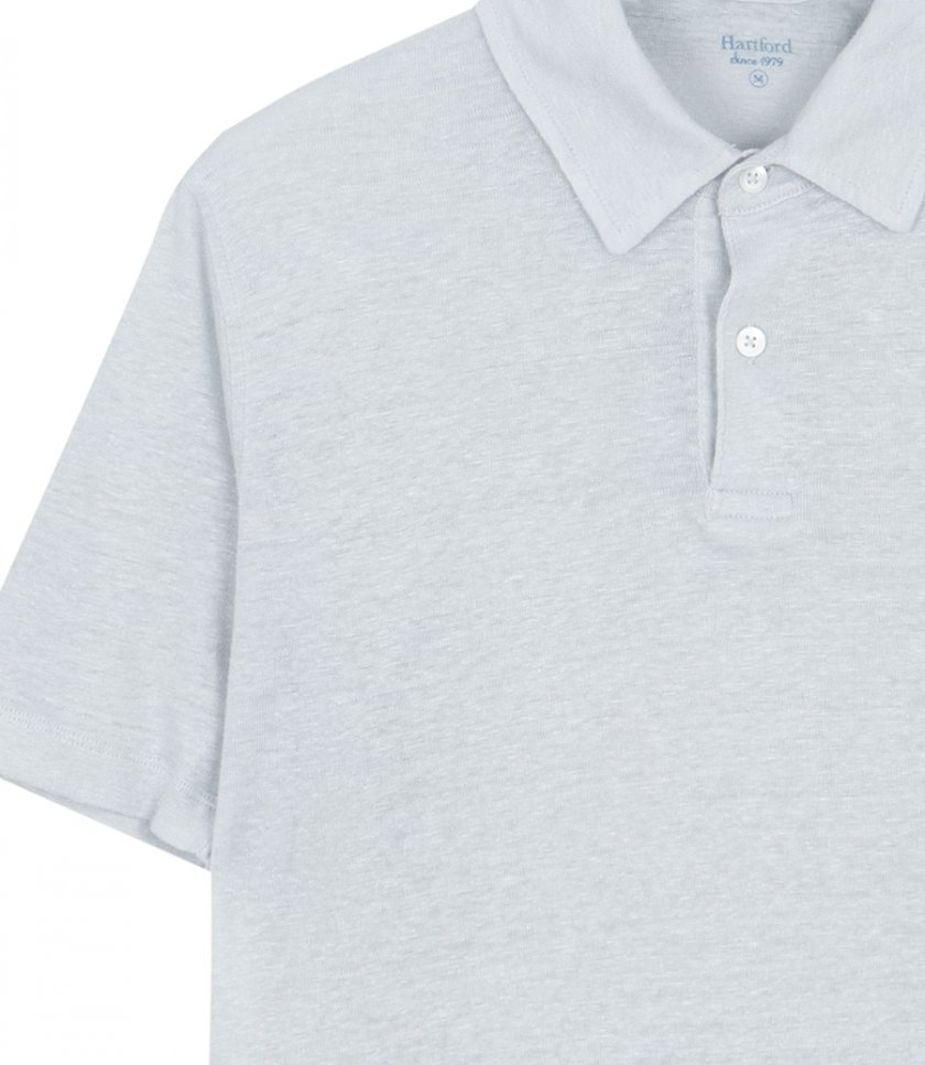 LINEN POLO SS
