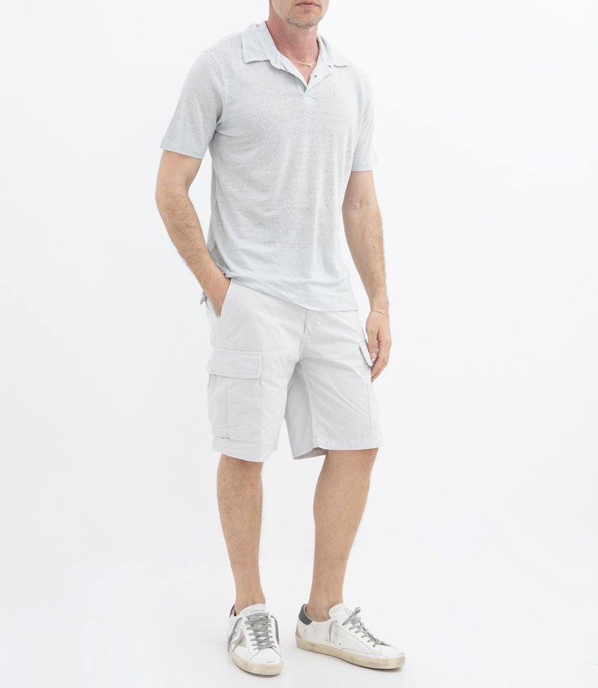LINEN POLO SS