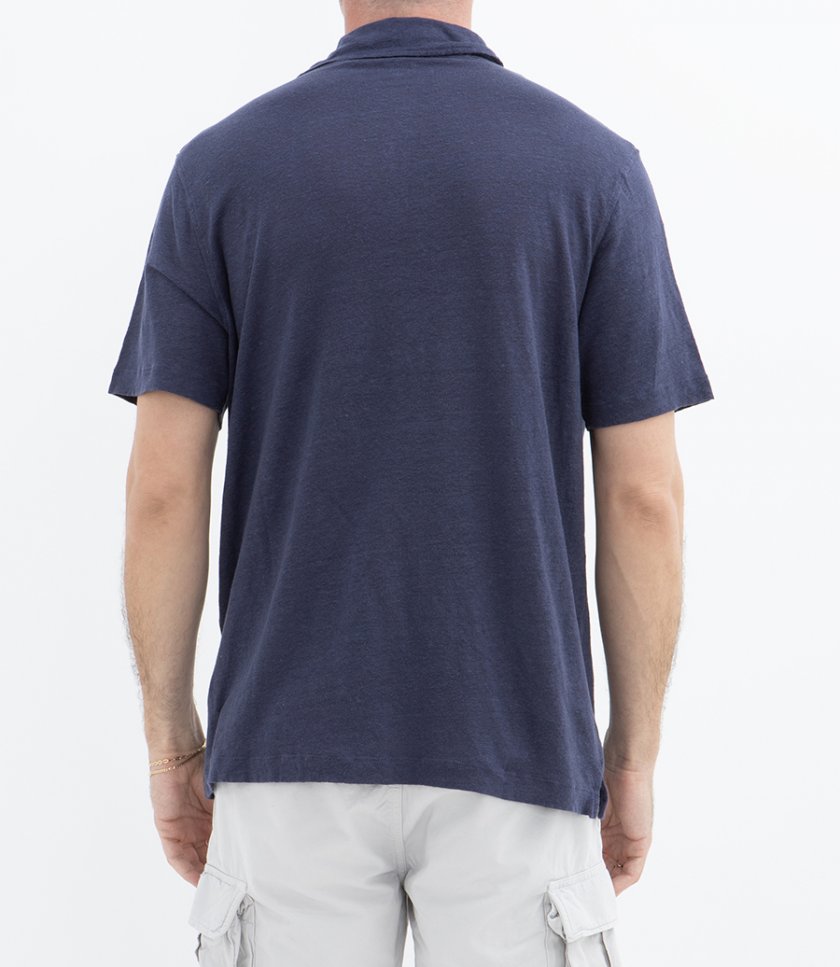 LINEN POLO SS