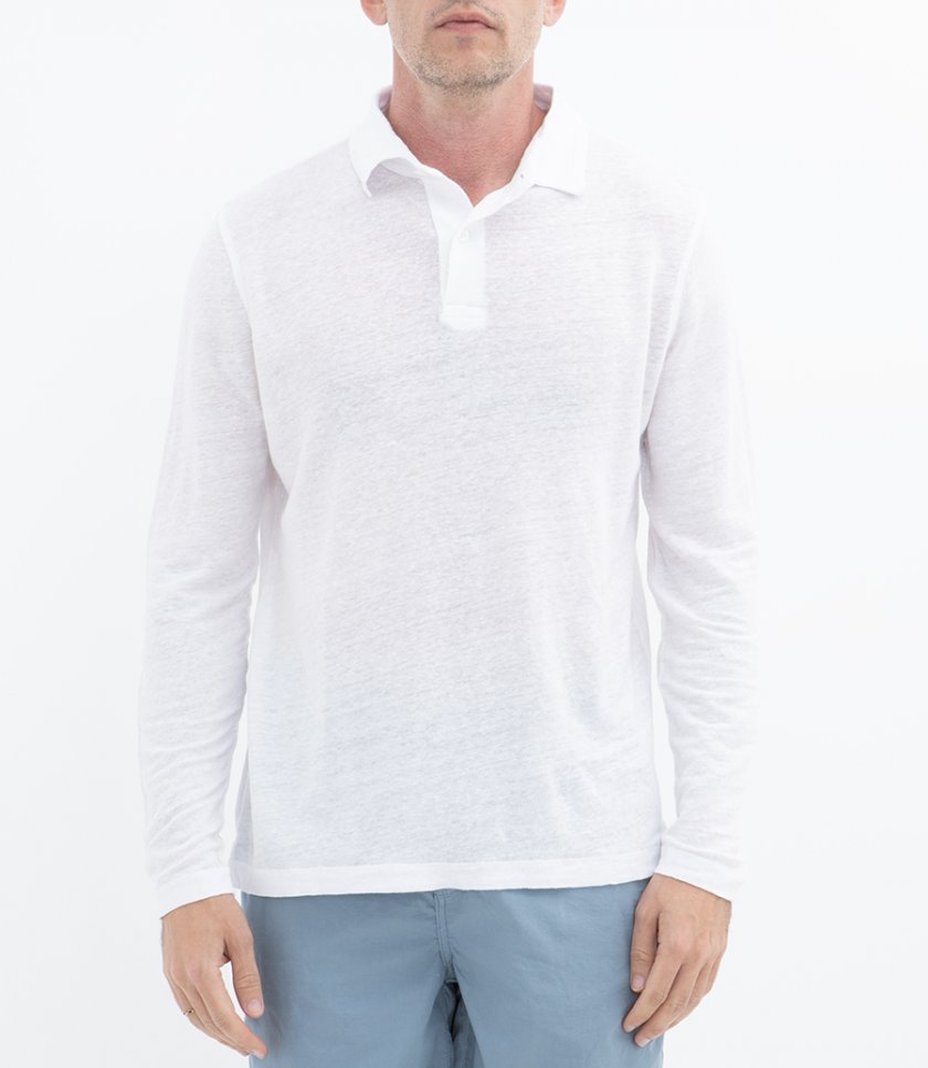 LINEN POLO LS
