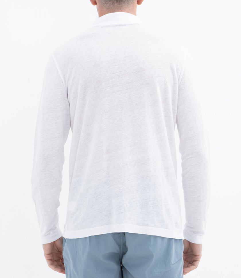 LINEN POLO LS