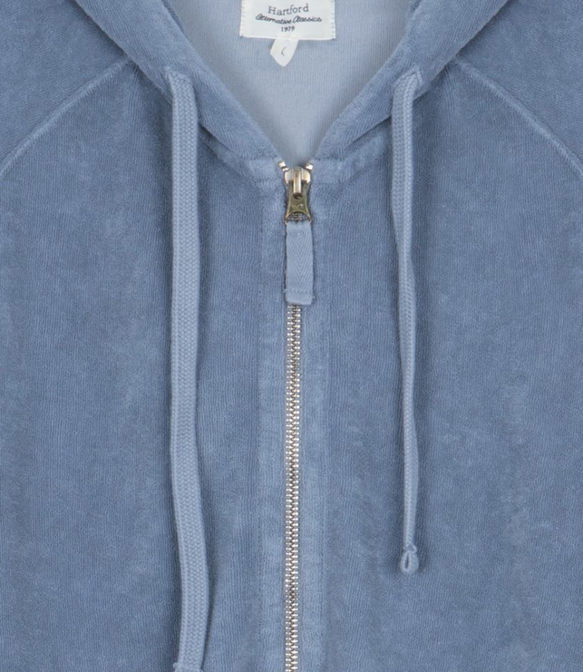 TOWELLING HOODIE ZIPPER