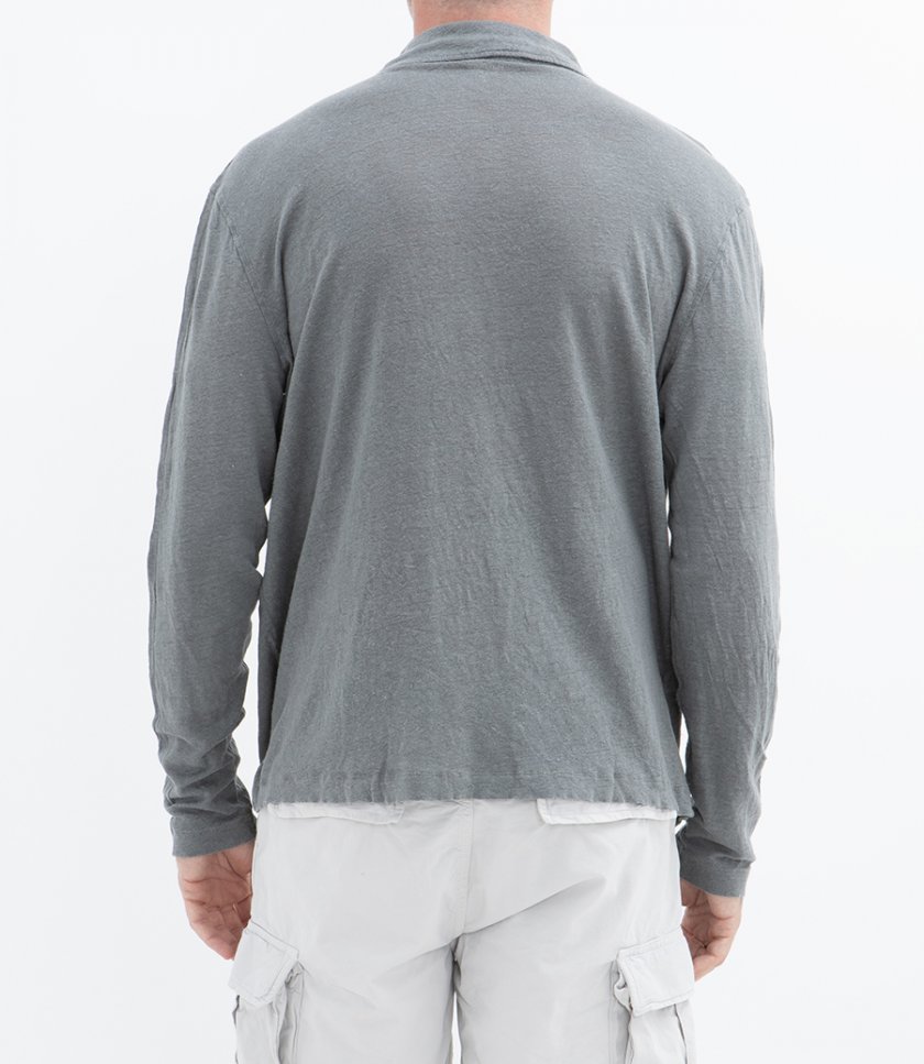 LINEN POLO LS