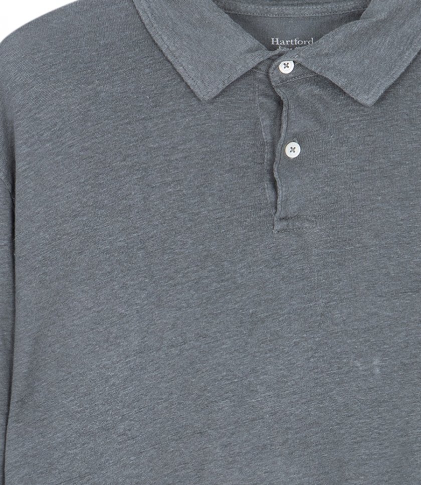 LINEN POLO LS