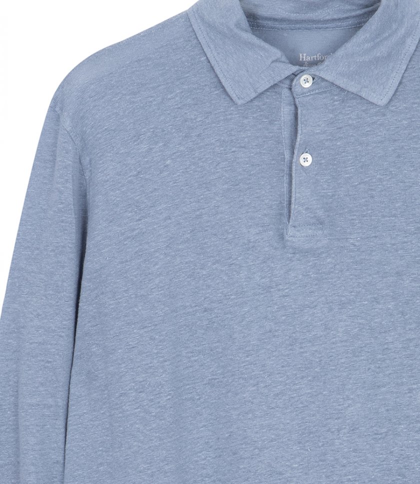 LINEN POLO LS