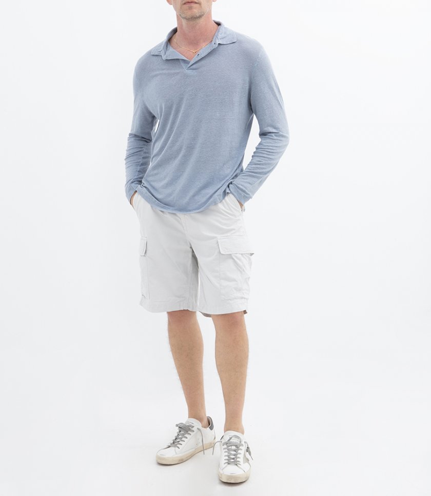 LINEN POLO LS