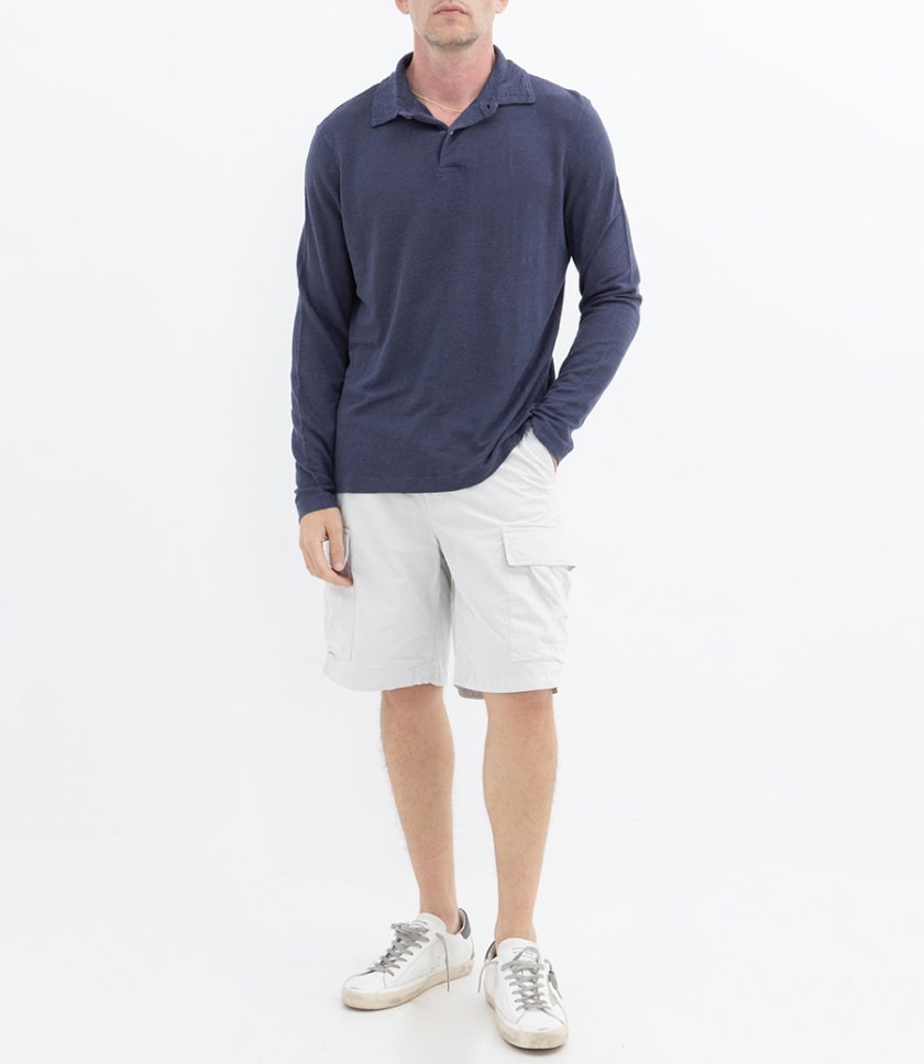 LINEN POLO LS