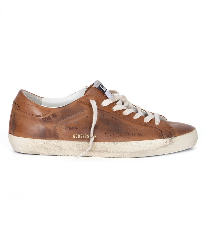 GOLDEN GOOSE  - SUPER-STAR LEATHER UPPER WITH JORNEY