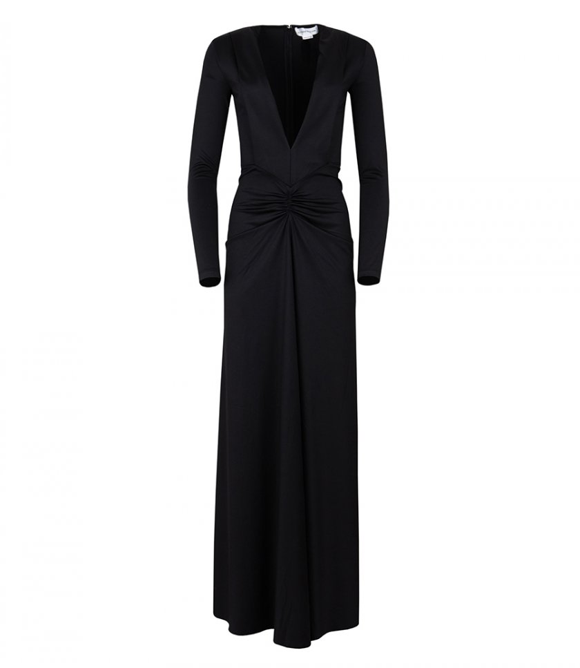 SALES - LONG SLEEVE DEEP V-NECK GOWN
