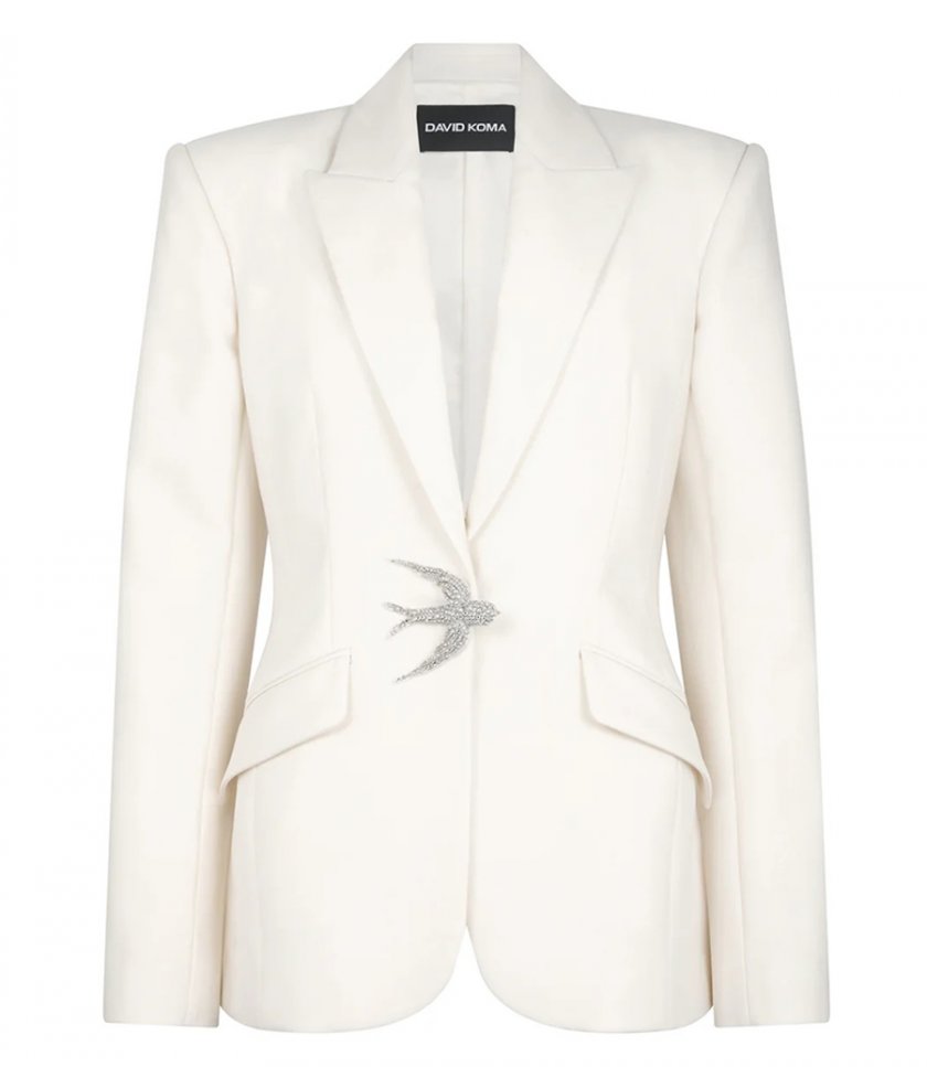 SALES - TAILORED JACKET WITH SWALLOW BIRD EMBR