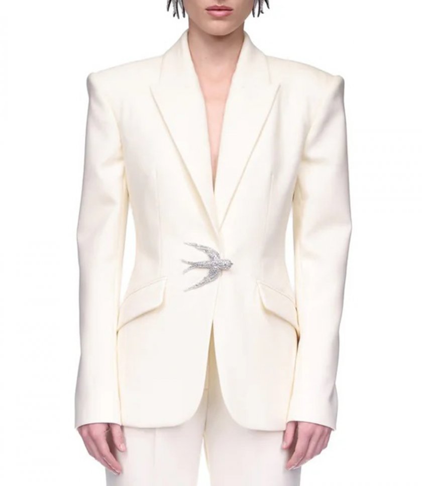 TAILORED JACKET WITH SWALLOW BIRD EMBR