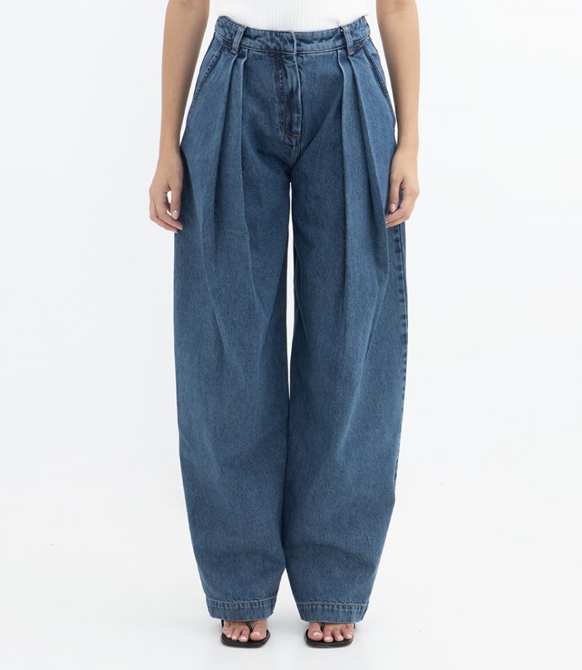 WIDE LEG DENIM TROUSERS
