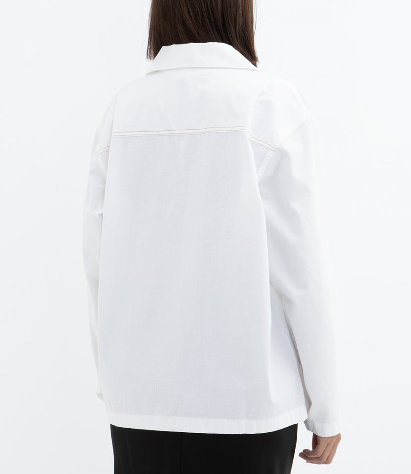 TAB DETAIL DENIM TOP