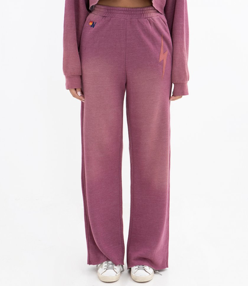 WOMENS BOLT STITCH WIDE LEG SWEATPANT