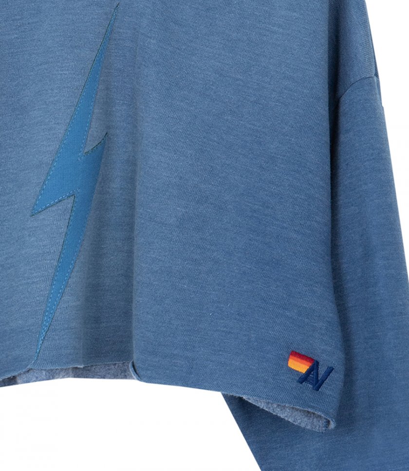 BOLT STITCH CROPPED CREW SWEATSHIRT