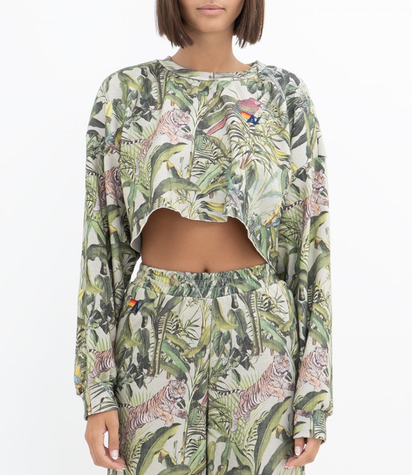 JUNGLE CROPPED CREW SWEATSHIRT