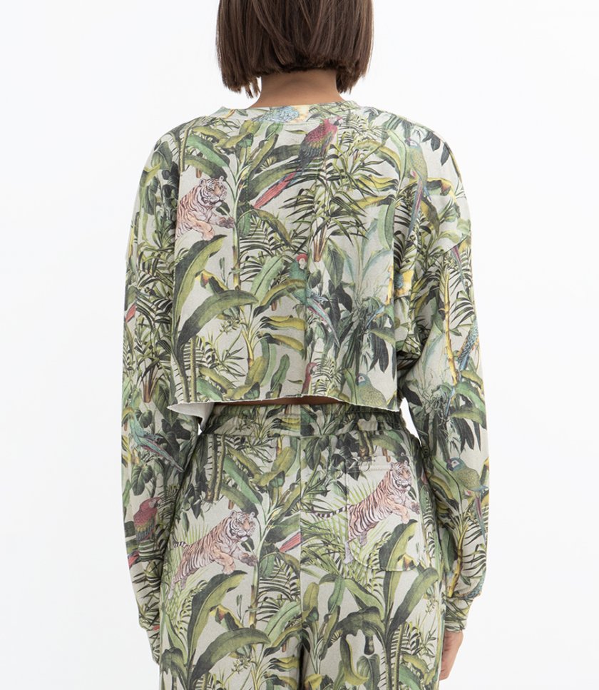 JUNGLE CROPPED CREW SWEATSHIRT