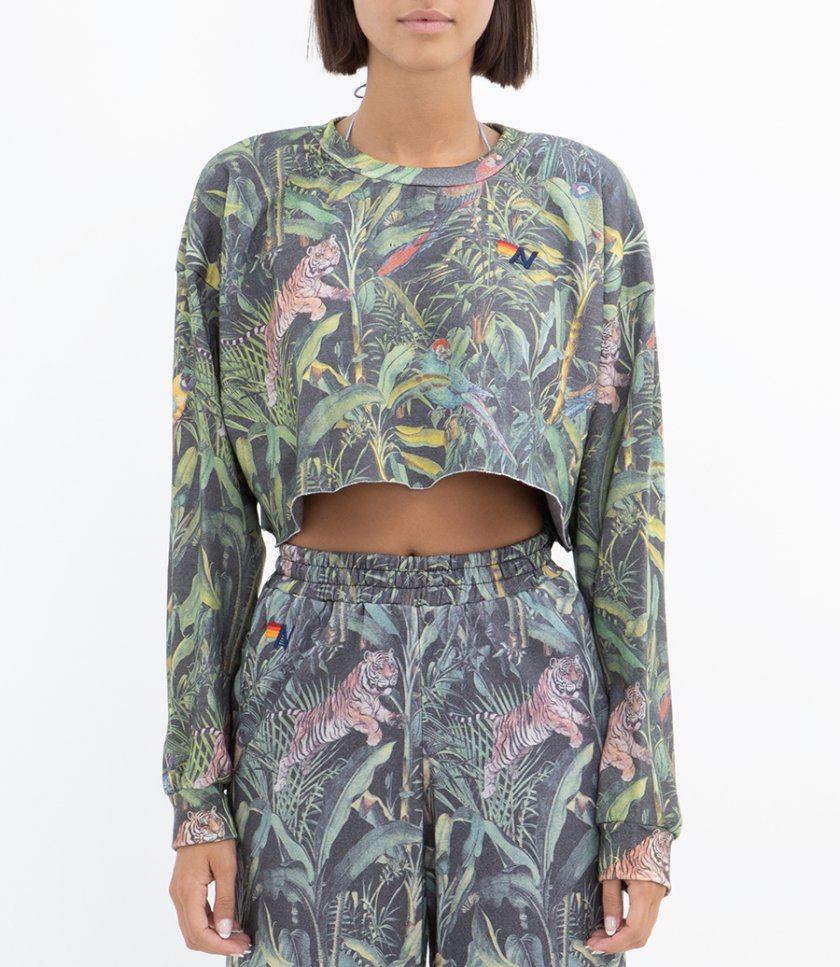 JUNGLE CROPPED CREW SWEATSHIRT